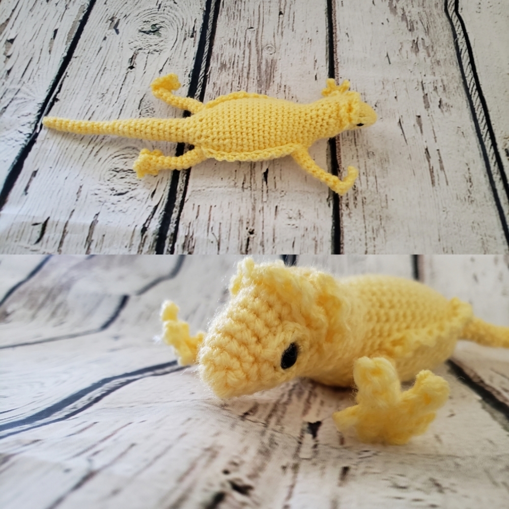 Yellow Crochet Bearded Dragon Amigurumi
